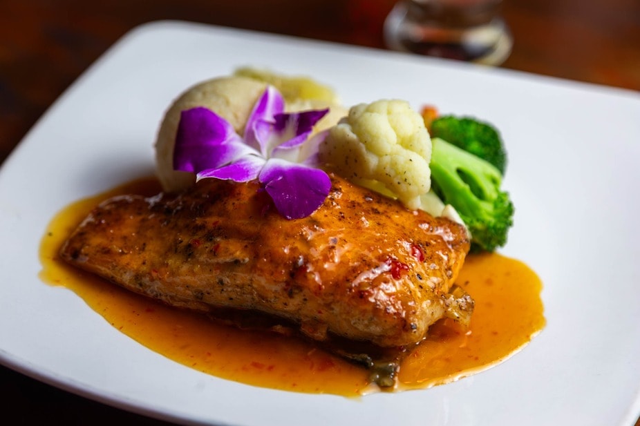 Salmon dish from CZEN Restaurant